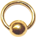Fingernagel-Piercing: Ring mit Kugel, 24 Karat vergoldet,...