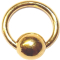 Fingernagel-Piercing: Ring mit Kugel, 24 Karat vergoldet, 4mm