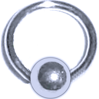 Fingernagel-Piercing: Ring mit Kugel, 6mm, STERLING-SILBER