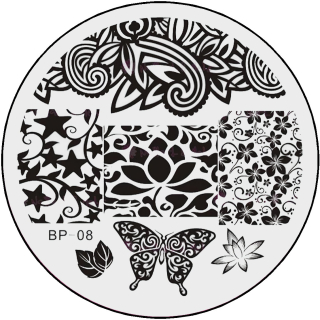 STAMPING-SCHABLONE # BP-08 großflächige florale Muster, Schmetterling, Blätter, Ornamente, Ranken