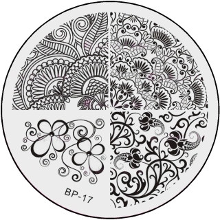 STAMPING-SCHABLONE # BP-17 großflächige florale Muster, Schnörkel, Ranken