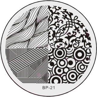 STAMPING-SCHABLONE # BP-21 Großflächige Ornamente, Schnörkel, Retro, Wellen