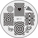 STAMPING-SCHABLONE # BP-11 Psychedelische Muster, Herz,...