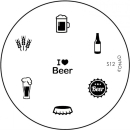 KONAD STAMPING-SCHABLONE # S-12 Oktoberfest, Bier, Beer,...