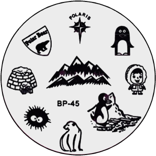 STAMPING-SCHABLONE # BP-45 Polar, Eisbär, Pinguin, Iglu, Eskimo, Winter, Schnee