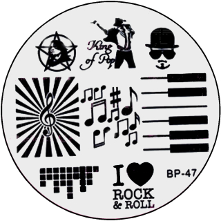 STAMPING-SCHABLONE # BP-47 Rock n Roll, King of Pop, Musik, Musiknoten, Klaviertasten