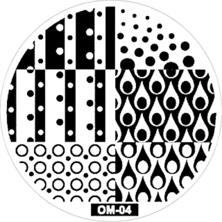 ++ABVERKAUF++ STAMPING-SCHABLONE # OM-04 großflächige, geometrische Muster