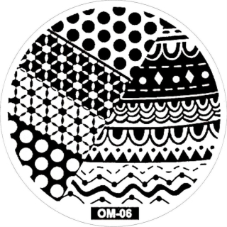 ++ABVERKAUF++ STAMPING-SCHABLONE # OM-06 großflächige, geometrische Muster