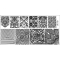 XL-STAMPING-SCHABLONE 12,6x6,5cm # BP-L027 geometrische Muster, Spirale, Ranken