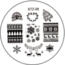 STAMPING-SCHABLONE # STZ-08 Weihnachten Schneeflocken...