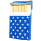 Zigaretten-Box Etui Dose "STERNE BLAU" aus weichem Silikon, 9,5x6x2,5cm