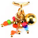 2 Stück OVERLAYS #80  Goldener Karabiner mit bunten und goldenen Perlen M-114