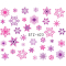 NAILSTICKER wasserlöslich # STZ-423 Schneeflocken pink lila Eiskristalle Winter