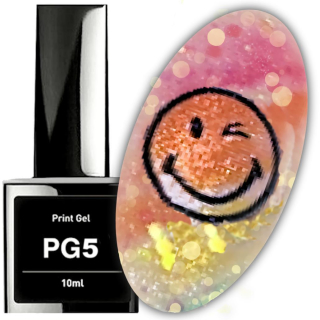 1 Pinselflasche O2 Nails PRINTGEL ++PG5 GLITTER-EFFEKT++ 10ml: Für noch bessere Druckqualität! Zeitsparend in der Anwendung!  (Muß vor dem Druck aufgetragen werden)