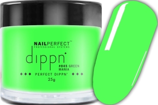 ++DIPPING-SYSTEM++  NailPerfect Dippn Powder 25g COLOR-/GLITTER Dipp-In-Farbe: #045 GREEN MANIA