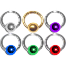 Fingernagel-Piercing ++RING MIT KUGEL++  Sterling Silber bzw. Rhodium-Silber beschichtet oder 24 Karat vergoldet ++Größen-/Farbwahl++