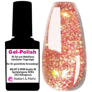 N+M GEL-POLISH UV-NAGELLACK Soak-Off-UV-Gel Gel-Lack 10ml #536 ELEKTRA (Glitter-Effekt) in praktischer Pinselflasche