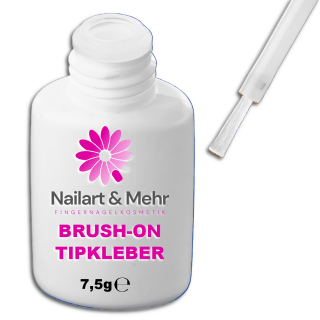 N+M TIP-KLEBER / BRUSH-ON-KLEBER EXTRA-STARK mit Pinsel 7,5g - Zum Aufkleben von künstlichen Nageltips.