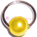Piercing-Ring STERLING-SILBER, 6mm, Perle: GELB, #NP-087F