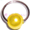 Piercing-Ring STERLING-SILBER, 6mm, Perle: GELB, #NP-087F