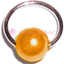 Piercing-Ring STERLING-SILBER, 6mm, Perle: ORANGE, #NP-087G