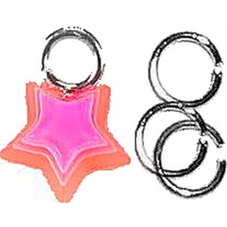 Silberfarbenes Dangel Piercing "RAINBOW-STERN", #03 Orange-Pink