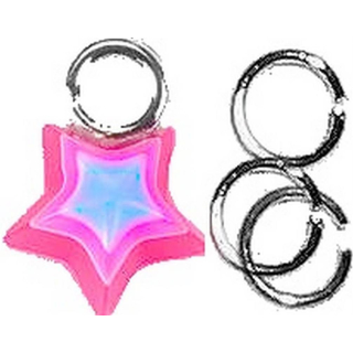 Silberfarbenes Dangel Piercing RAINBOW-STERN, #05 Pink-Rosa-Blau