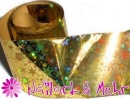 1 ganze Rolle (1,5 m) NAILART-FOLIE: HOLO-STARS GOLD