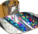 1 ganze Rolle (1,5 m) NAILART-FOLIE: HOLO-STARS SILBER