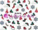 Selbstklebende Sticker mit Flitter #FL-28 ~ funklend und farbenfroh ~ WEIHNACHTEN, WEIHNACHTSMANN, SCHNEEFLOCKE