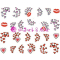 Selbstklebende Sticker mit Flitter #FL-41 ~ funklend und farbenfroh ~ HERZEN, KUSSMUND, VALENTINSTAG, HOCHZEIT, HEIRAT, EHE