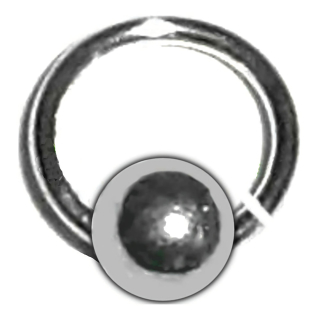 Rhodium-Silber beschichtet / KUGEL: 1,5mm / RING: 4mm